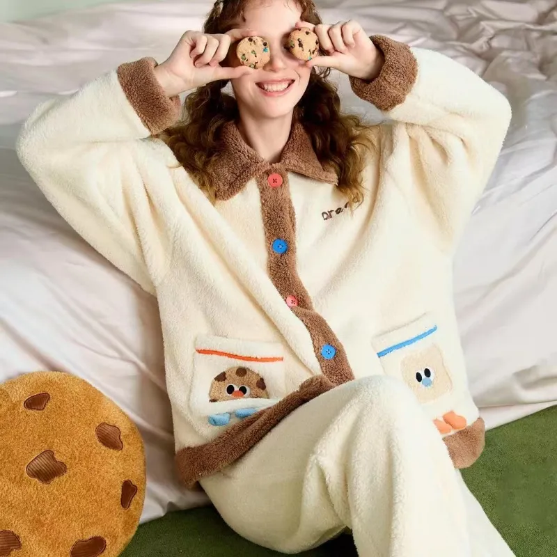 XIAFENYAN Pajama Set Women's Shopping Bag Brown Apricot Color-3