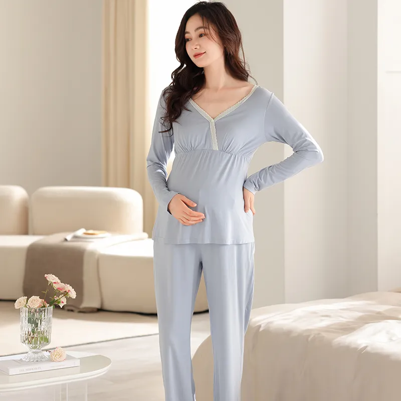 XIAFENYAN Pajama Set Women's Blue-6