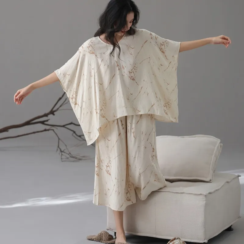 XIAFENYAN Pajama Set Women's Apricot-6