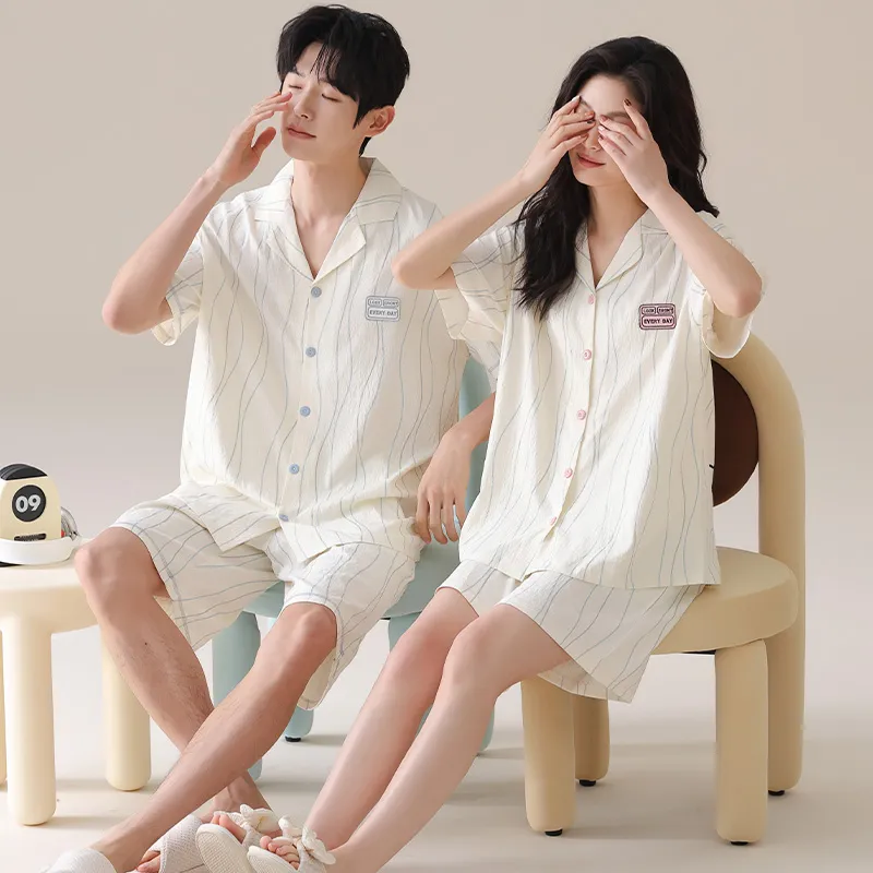 XIAFENYAN Pajama Set Unisex Apricot-4