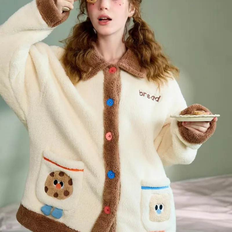 XIAFENYAN Pajama Set Women's Shopping Bag Brown Apricot Color-7