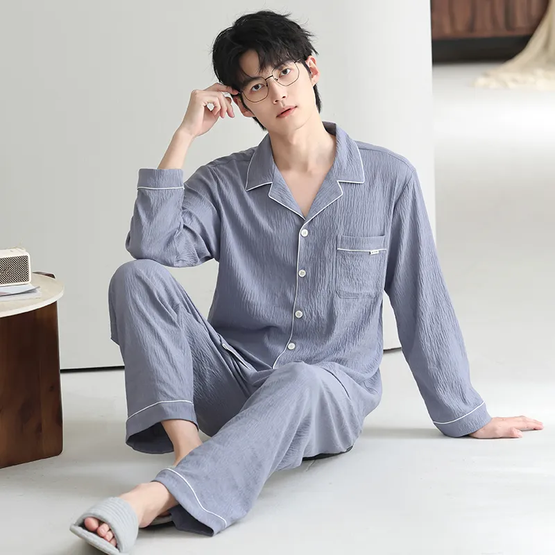XIAFENYAN Pajama Set Unisex Blue-5