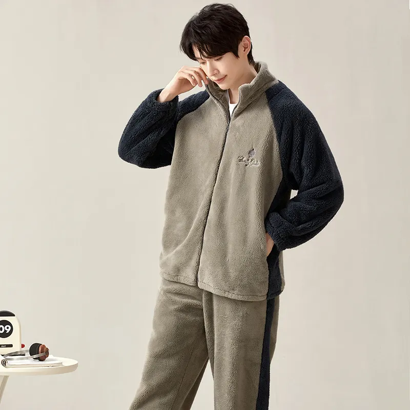 XIAFENYAN Pajama Set Men's Gull Gray-1