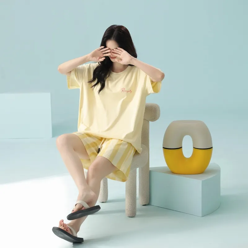 XIAFENYAN Pajama Set Women's Yellow-5