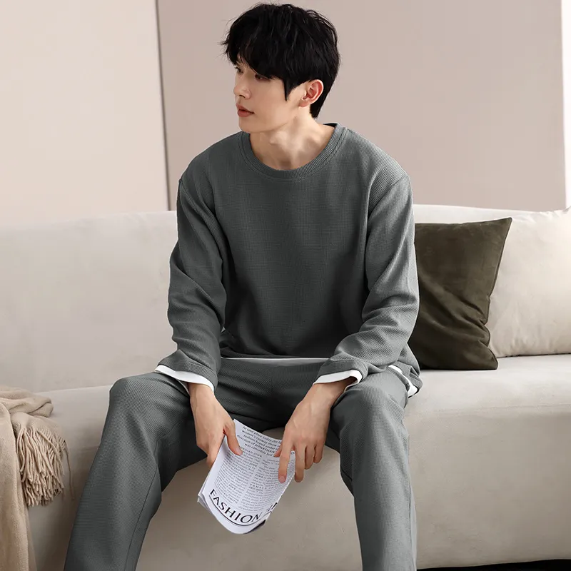 XIAFENYAN Pajama Set Men's Dark Gray-4