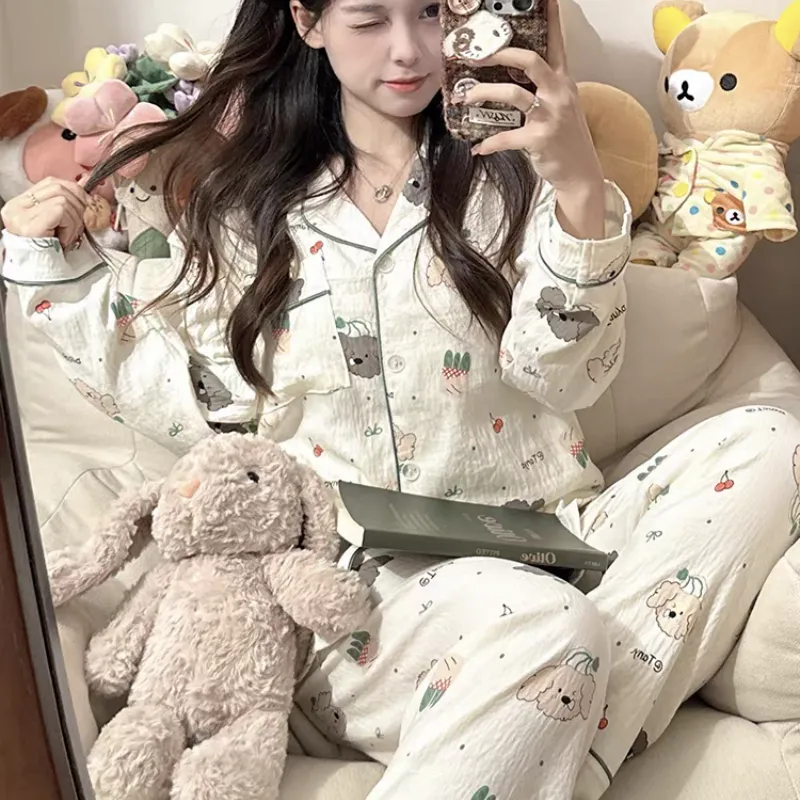 XIAFENYAN Pajama Set Women's Apricot-8