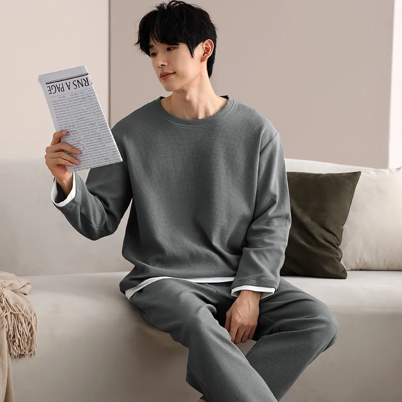 XIAFENYAN Pajama Set Men's Dark Gray-5
