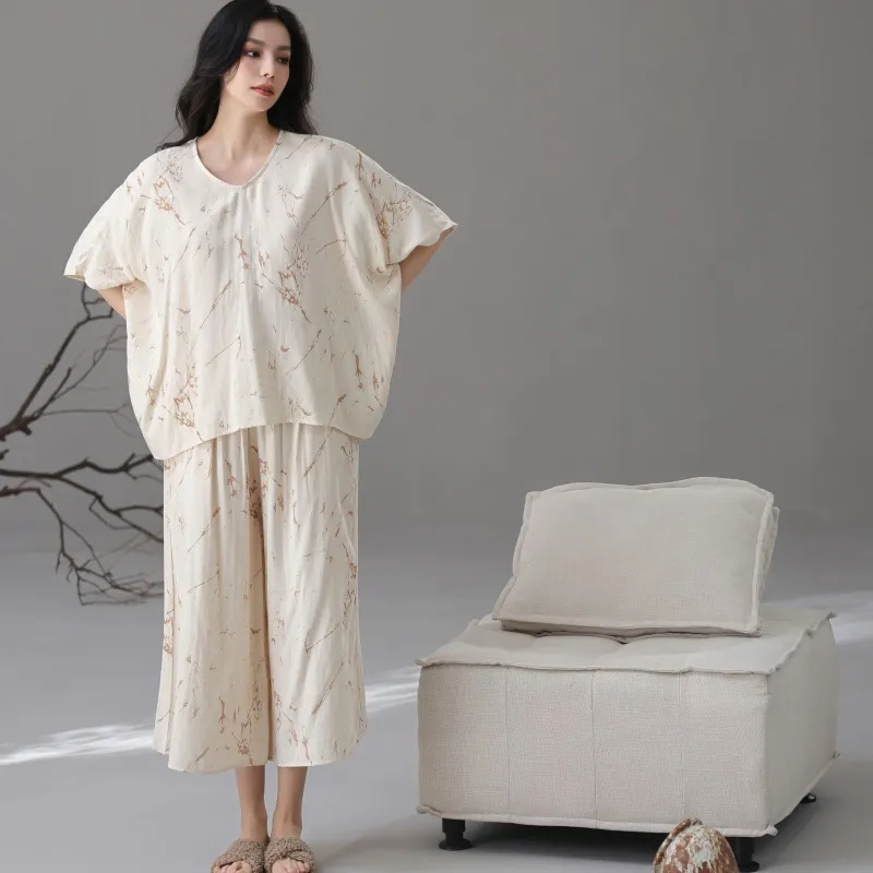 XIAFENYAN Pajama Set Women's Apricot-1
