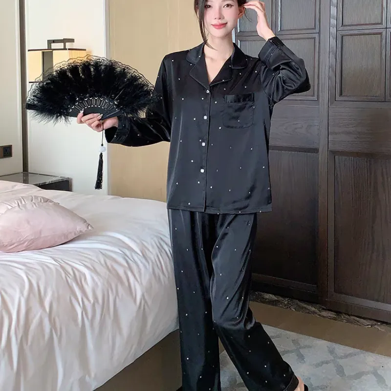 XIAFENYAN Pajama Set Women's Black-6