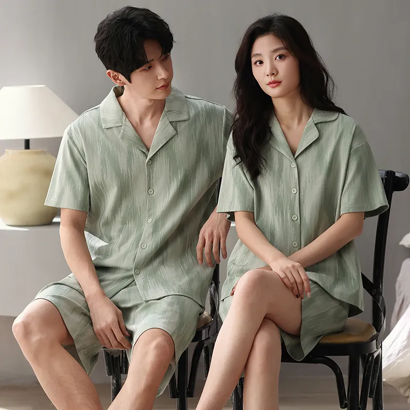 XIAFENYAN Pajama Set Unisex Green-10