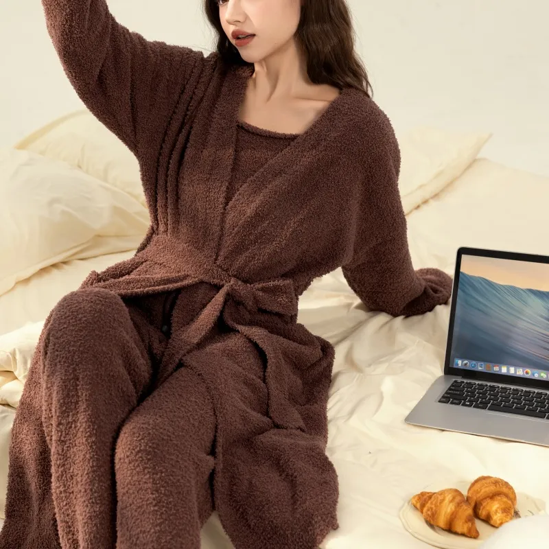 XIAFENYAN Pajama Set Women's Brown-5
