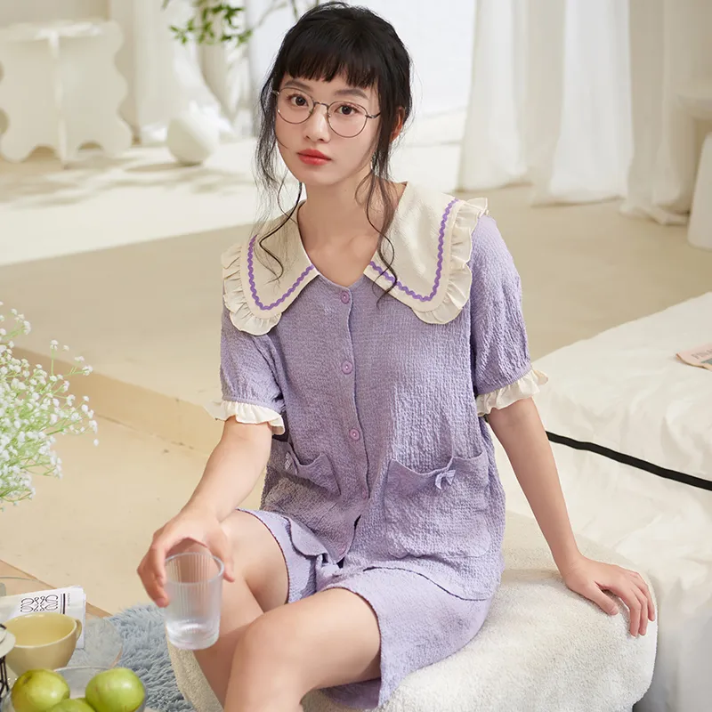 XIAFENYAN Pajama Set Women's Purple-4