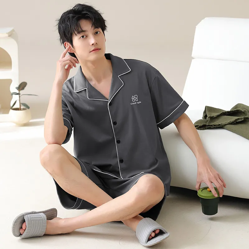 XIAFENYAN Pajama Set Men's Dark Gray-4