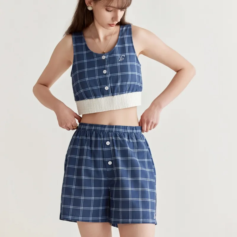XIAFENYAN Pajama Gift Box Women's Mountain Mist Blue-3