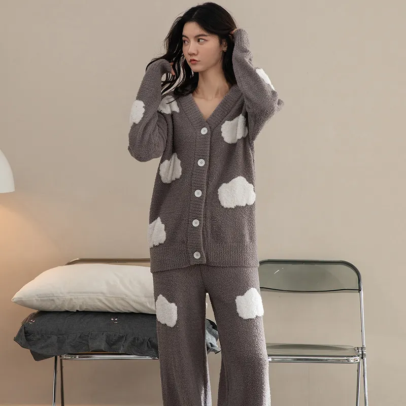 XIAFENYAN Pajama Set Women's Gray-2