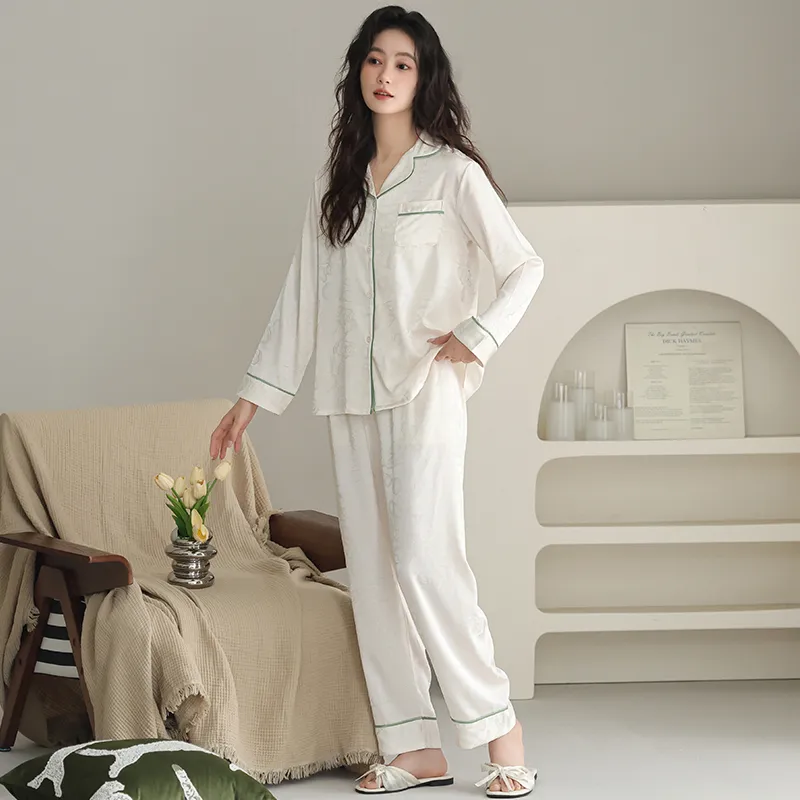 XIAFENYAN Pajama Set Women's Beige-2