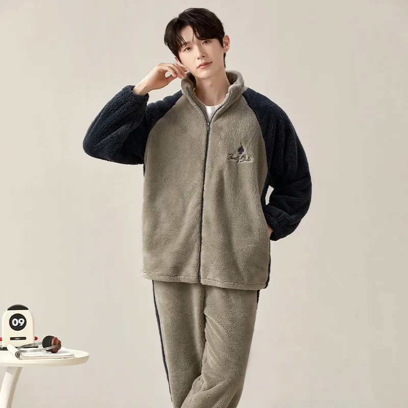 XIAFENYAN Pajama Set Men's Gull Gray-5