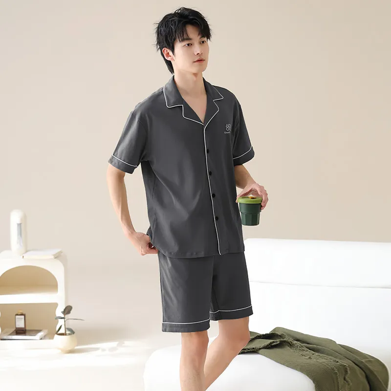 XIAFENYAN Pajama Set Men's Dark Gray-6
