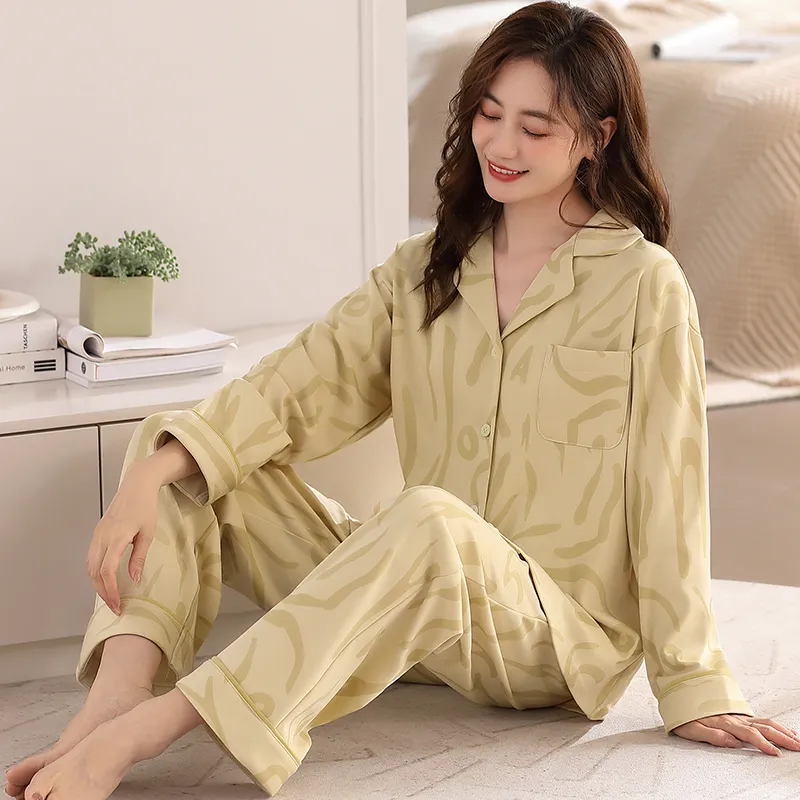 XIAFENYAN Pajama Set Women's Apricot-4