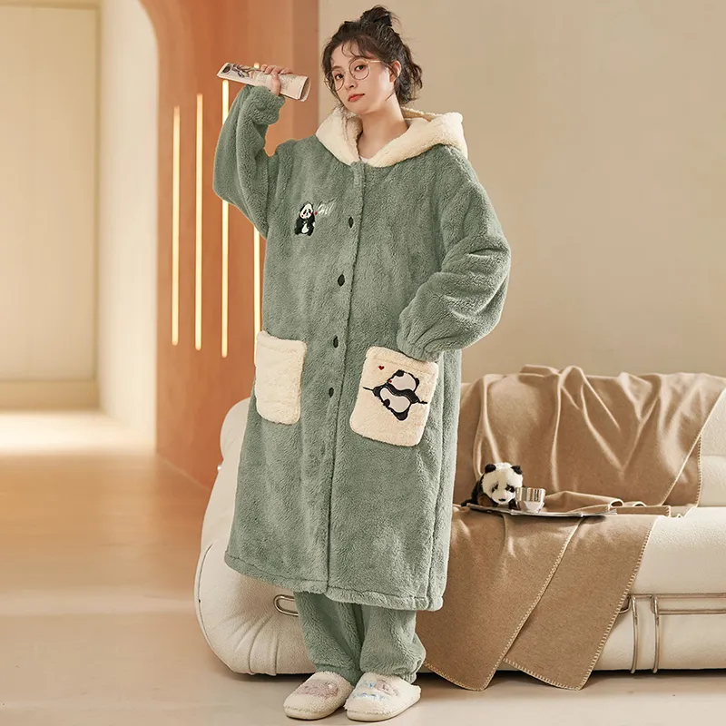 XIAFENYAN Pajama Set Women's Green-1
