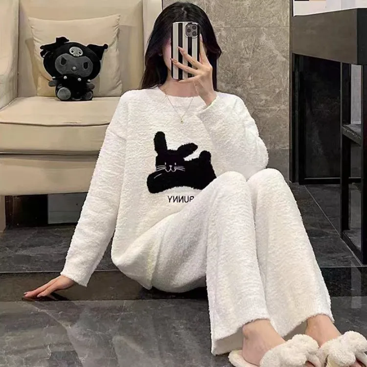 XIAFENYAN Pajama Set Women's Shopping Bag White-3