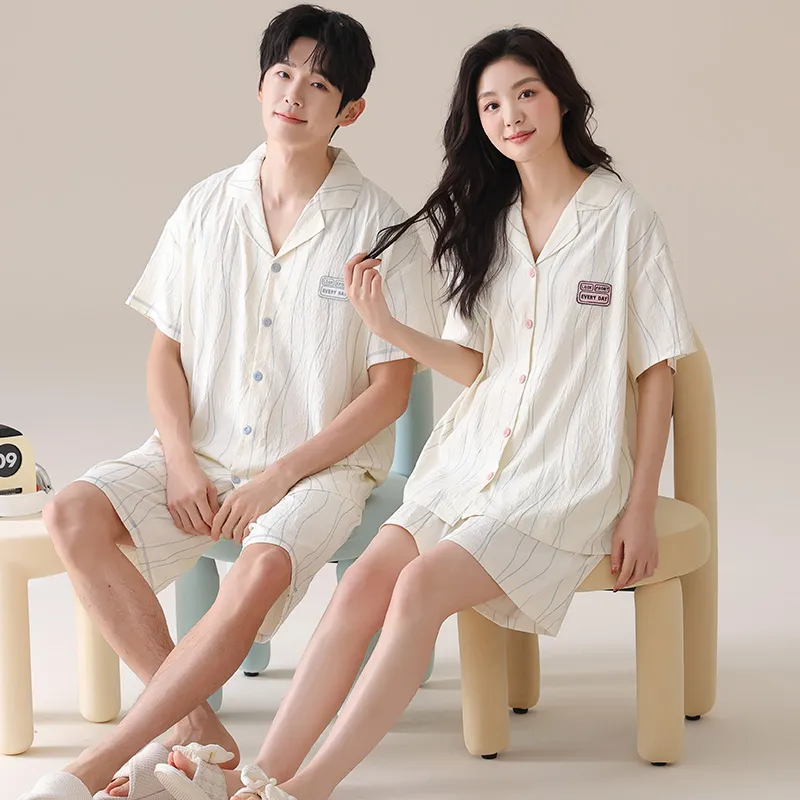 XIAFENYAN Pajama Set Unisex Apricot-5