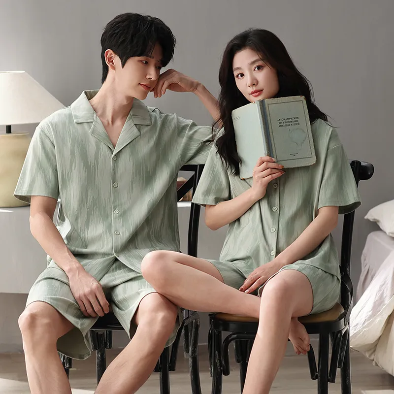 XIAFENYAN Pajama Set Unisex Green-5