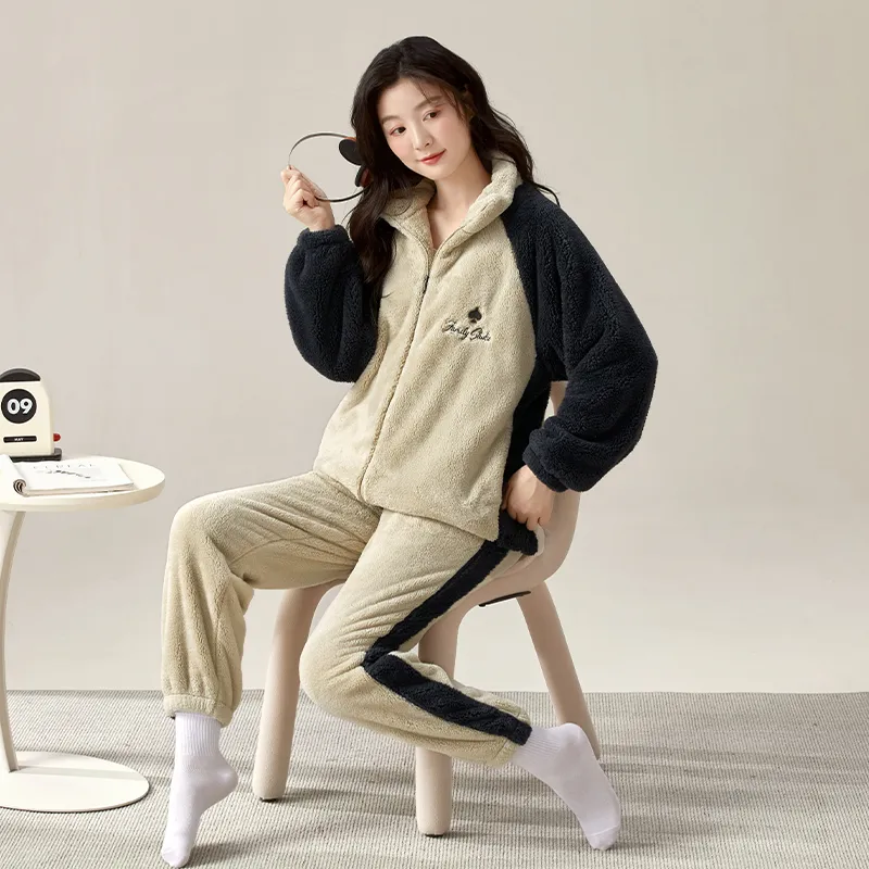 XIAFENYAN Pajama Set Women's Light Khaki-2