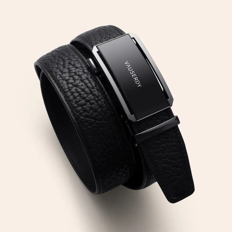 VAUSERDY Cow Leather Pattern Wild Buffalo Leather Leather Belts Men's Width  3.5cm-3