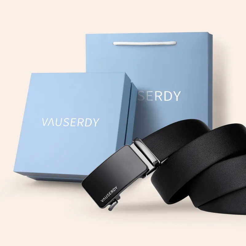 VAUSERDY Cow Leather Fashion Trend Youth Belt Men's 3.5cm-4