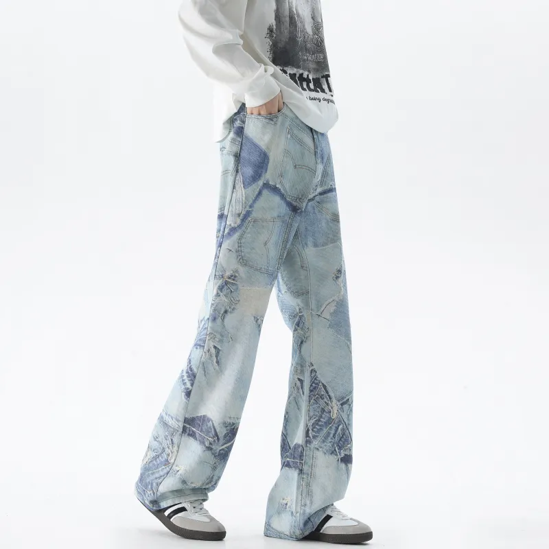 ZWWWZ Jeans Unisex Light Blue-4