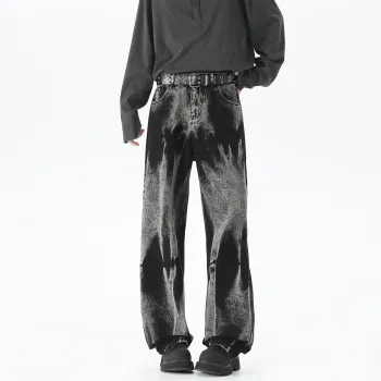 ZWWWZ Jeans Unisex Black Gray Color