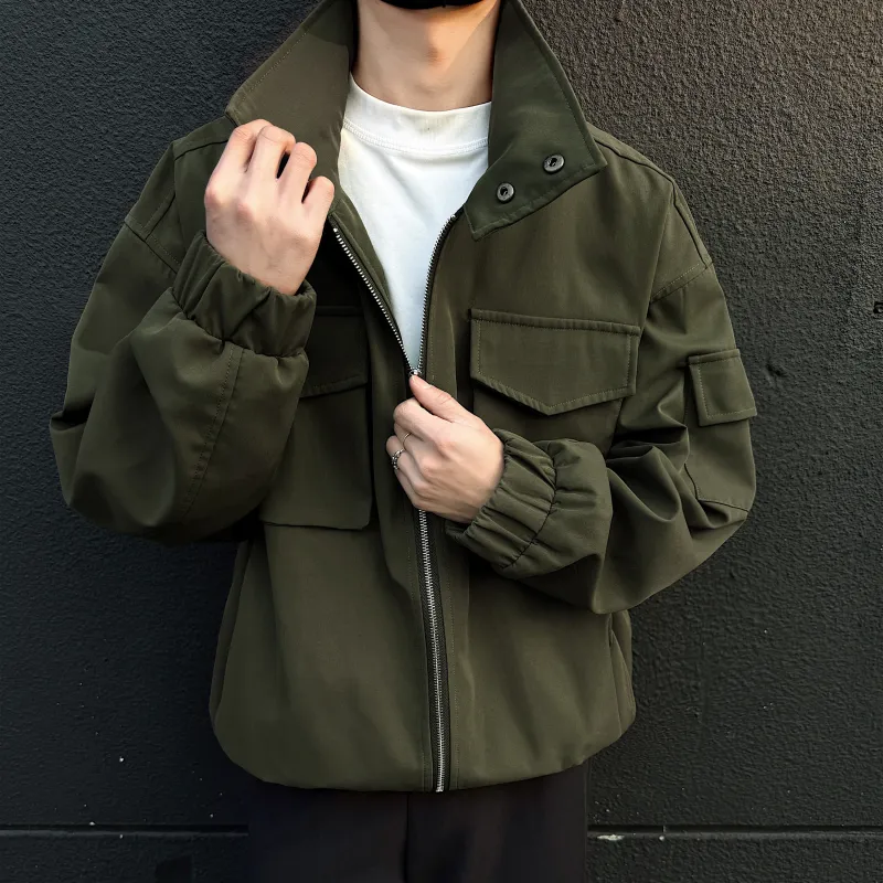 ZWWWZ Jackets Coats Unisex Army Green-0