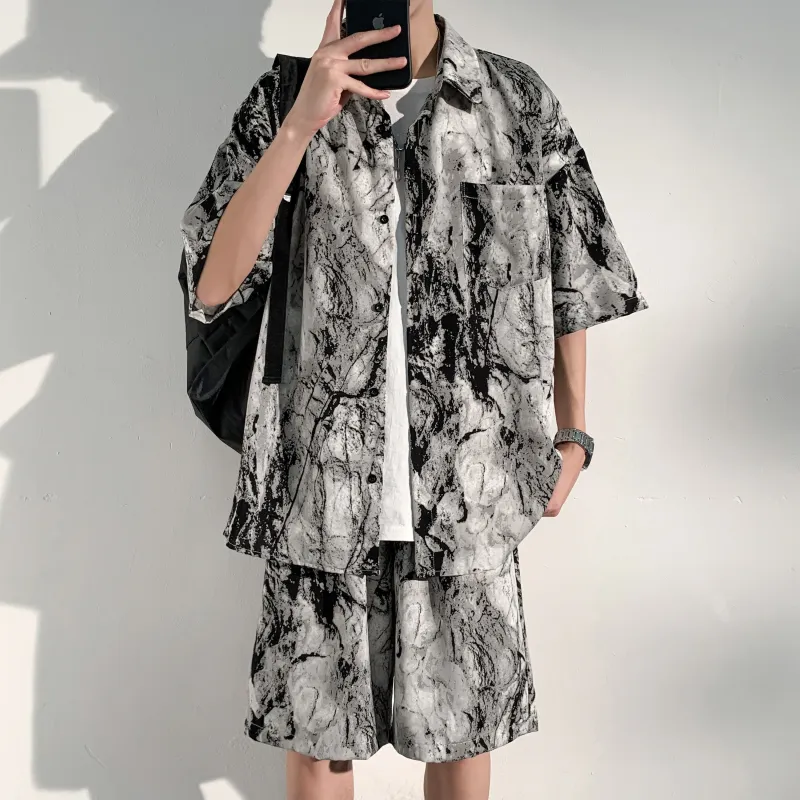 PAINT STAIN Fashion Shirt Matching Set Unisex Rich Multicolor Presentation-10