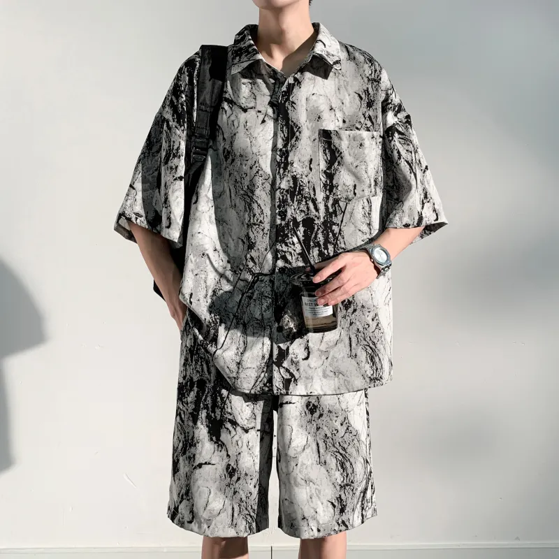 PAINT STAIN Fashion Shirt Matching Set Unisex Rich Multicolor Presentation-7