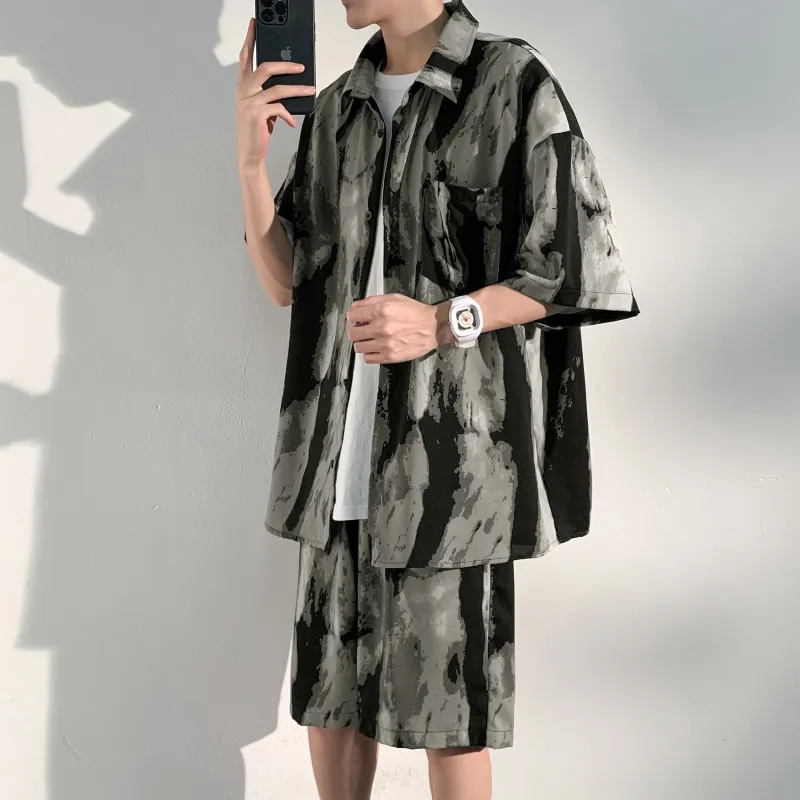 ZWWWZ Shirt Matching Set Unisex One Set Of Suits-6