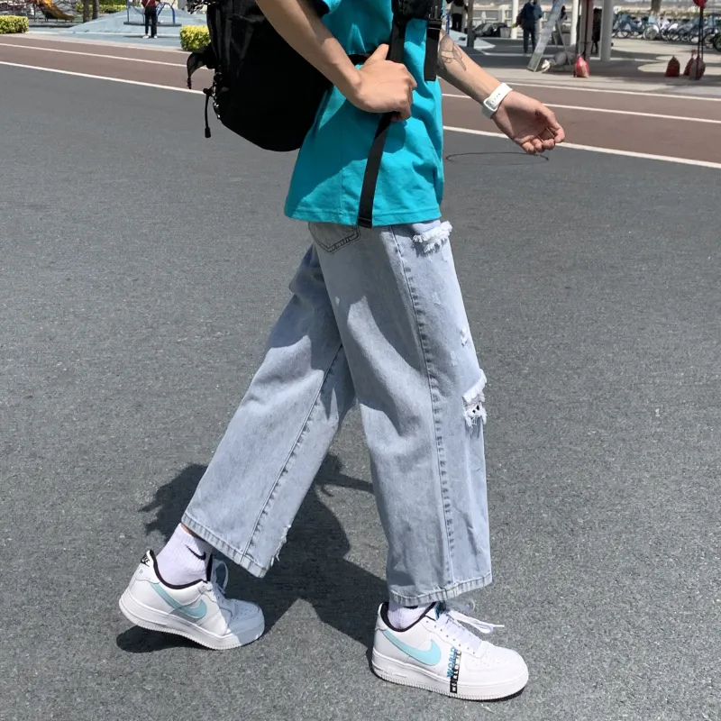 ZWWWZ Jeans Unisex Light Blue-2