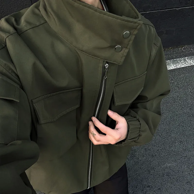 ZWWWZ Jackets Coats Unisex Army Green-1