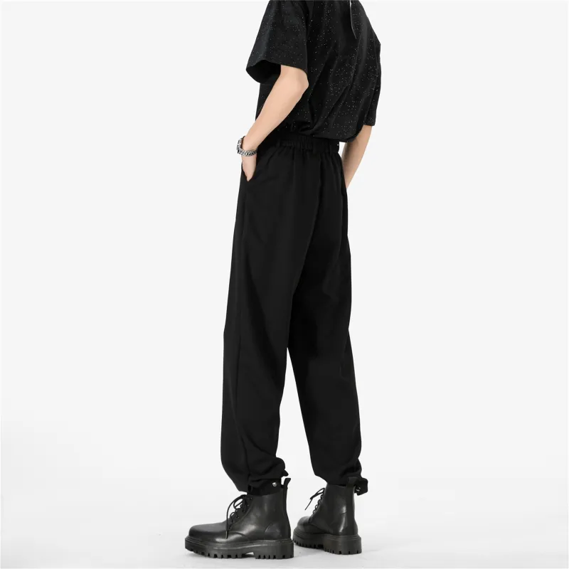 ZWWWZ Casual Pants Unisex Black-4