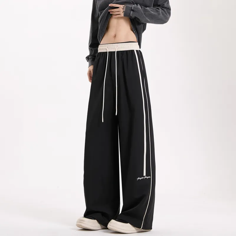ZWWWZ Casual Pants Unisex Black-3