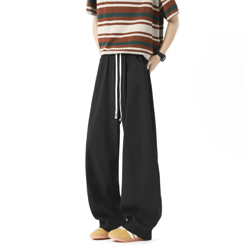 ZWWWZ Casual Pants Unisex Black-3