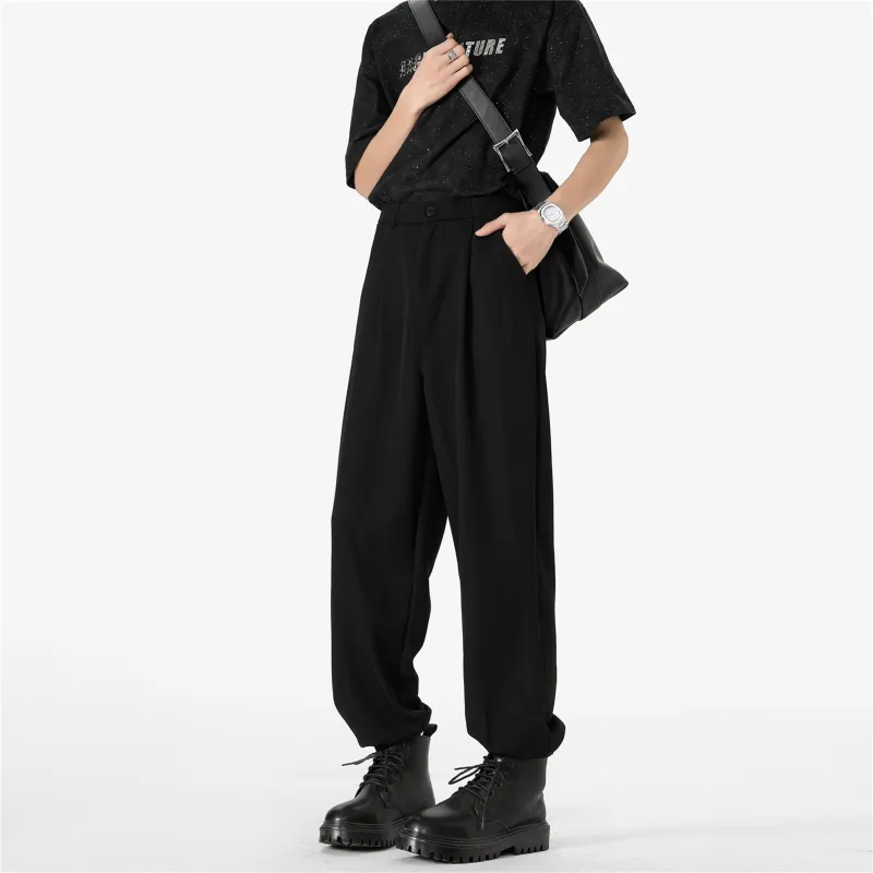 ZWWWZ Casual Pants Unisex Black-5