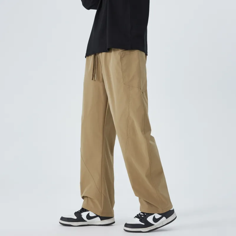 ZWWWZ Casual Pants Unisex Gray Green-5
