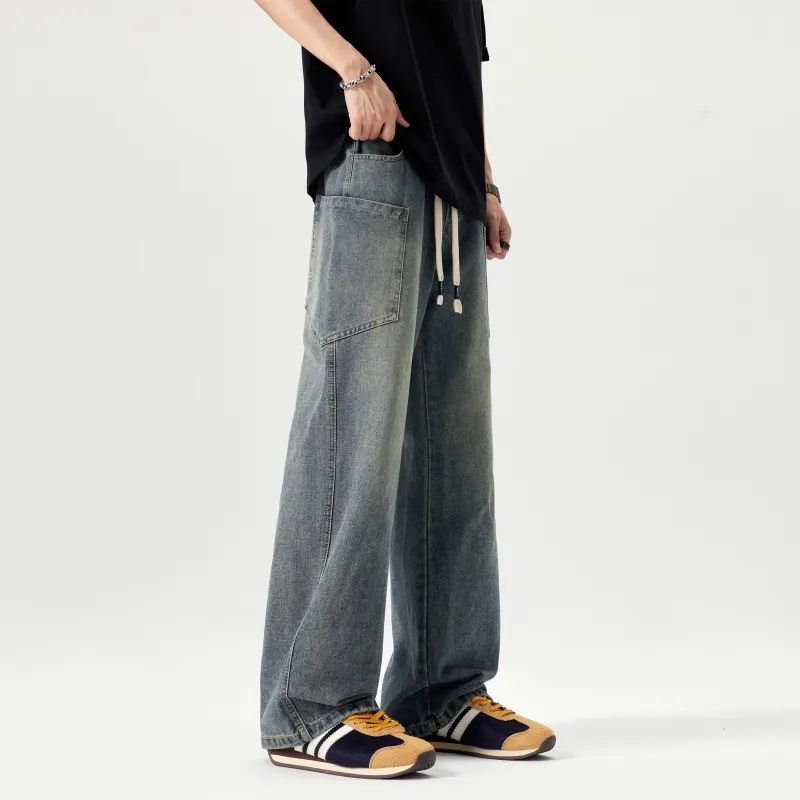 ZWWWZ Jeans Unisex Vintage Blue-4