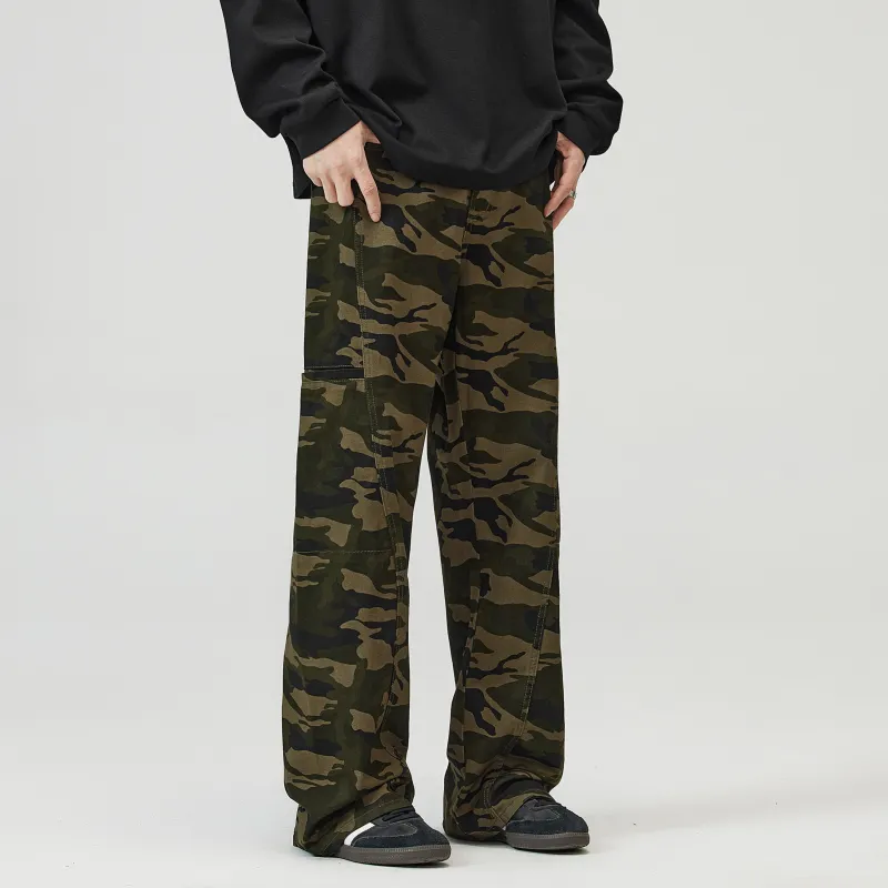 ZWWWZ Cargo Pants Unisex Camouflage-3