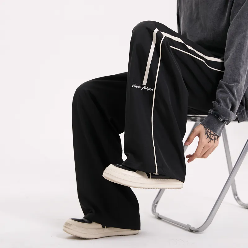 ZWWWZ Casual Pants Unisex Black-7