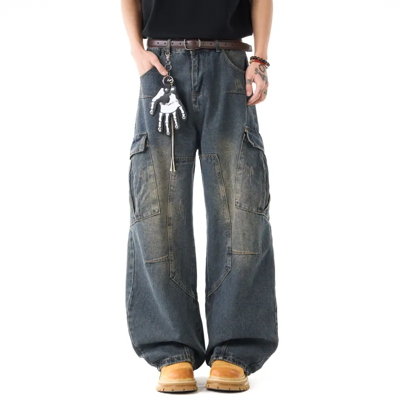 ZWWWZ Jeans Unisex Vintage Blue-1