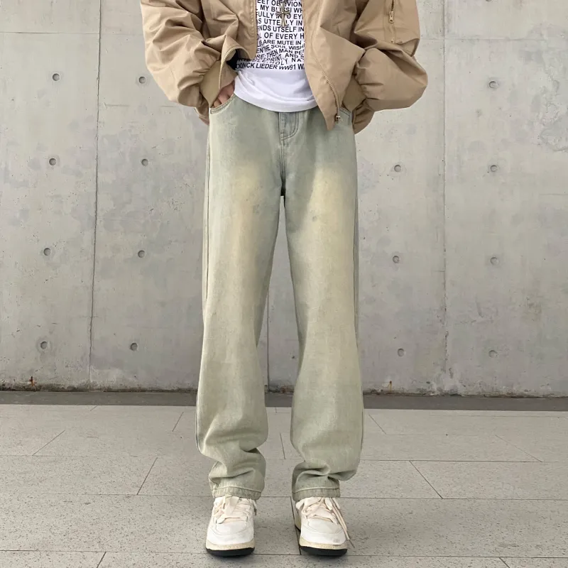 ZWWWZ Jeans Unisex Yellow Mud-2