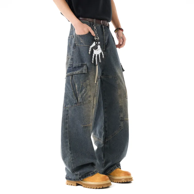 ZWWWZ Jeans Unisex Vintage Blue-2
