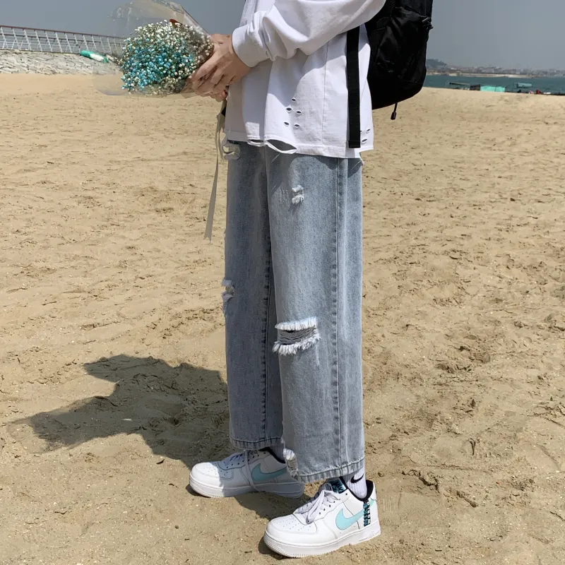 ZWWWZ Jeans Unisex Light Blue-3